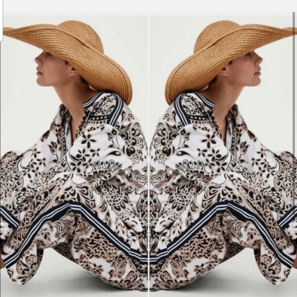 Zara Paisley long oversized shirt - Picture 1 of 6